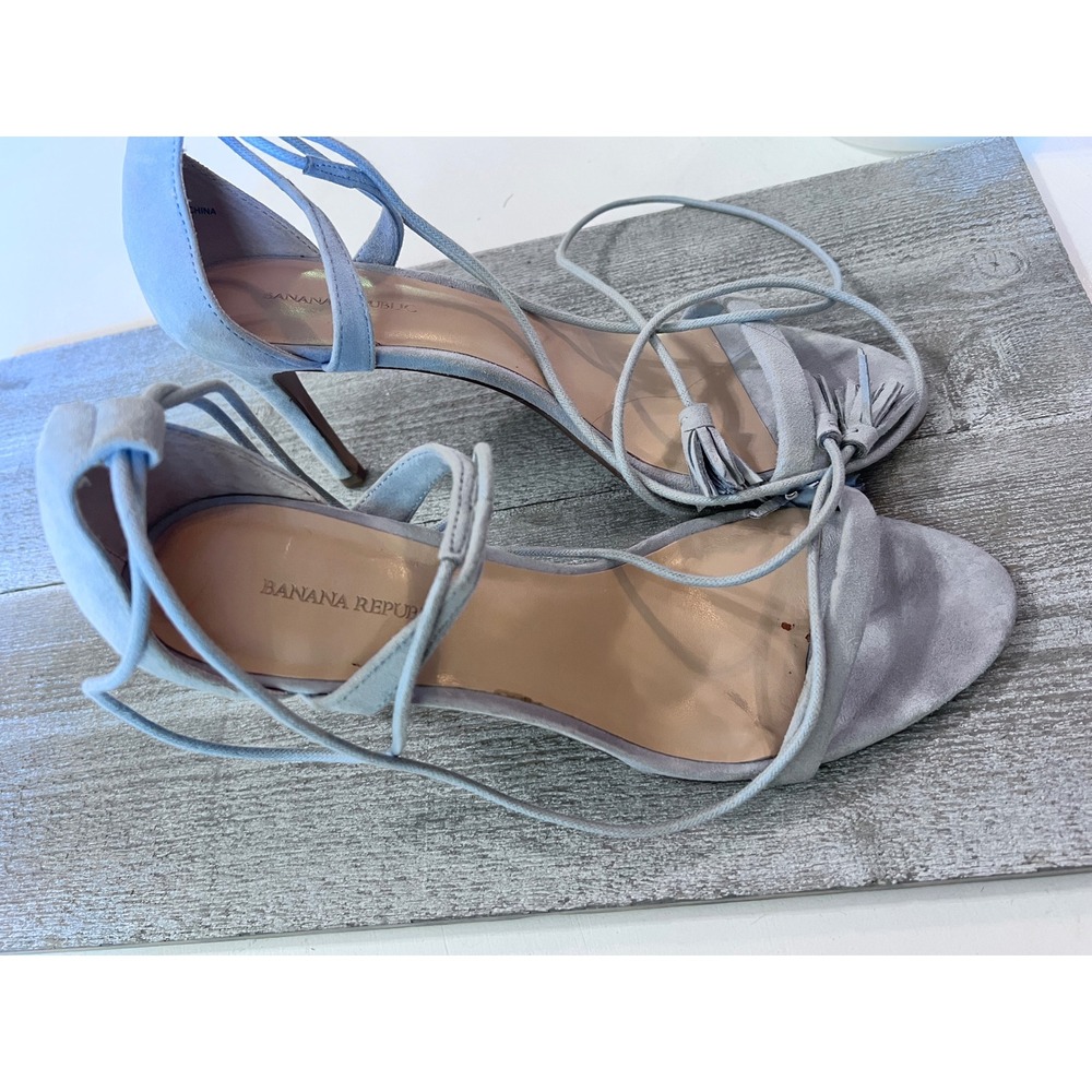 Banana Republic Heels Lace Up Tassel Detail Dress Sandals Blue Size‎ 6